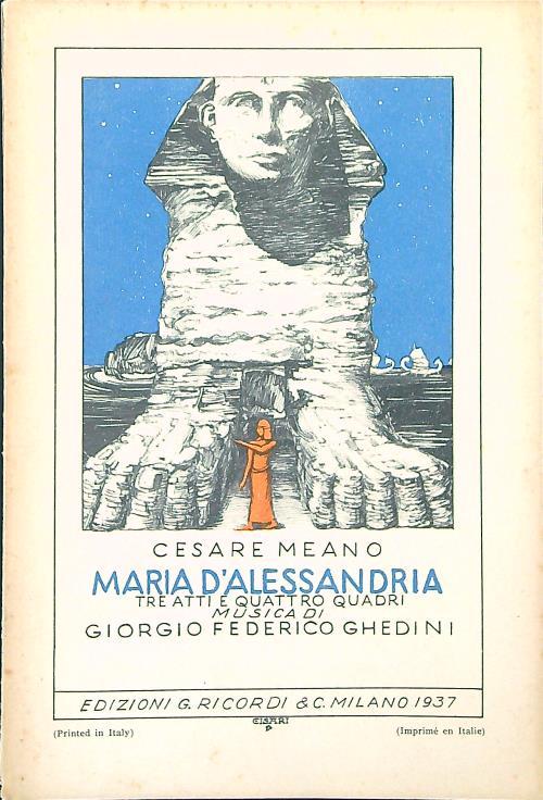 Maria d'Alessandria - Cesare Meano - copertina