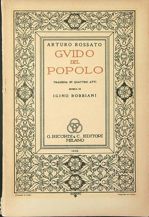 Guido del popolo - Arturo Rossato - copertina