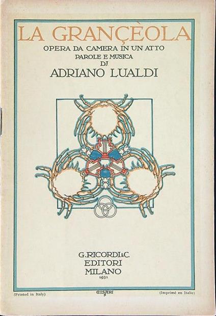 La granceola - Adriano Lualdi - copertina