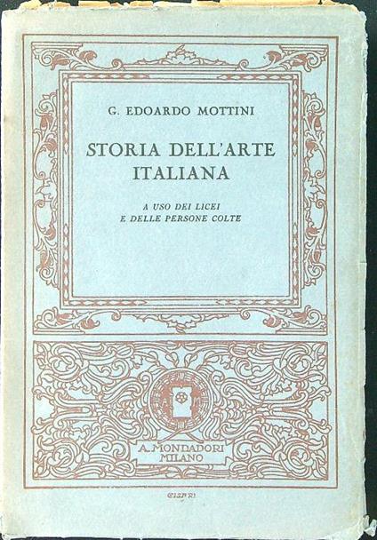 Storia dell'arte italiana - G. Edoardo Mottini - copertina