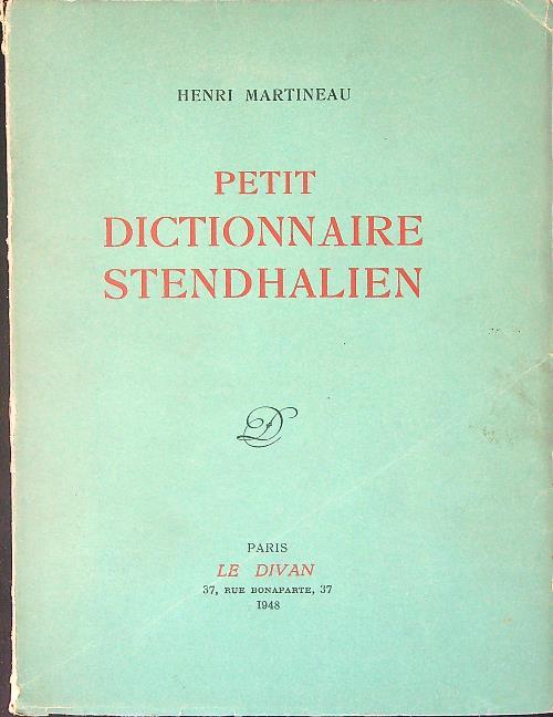 Petit dictionnaire stendhalien - copertina