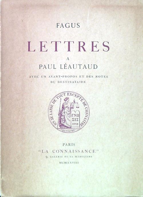 Lettres a Paul Léautaud - copertina