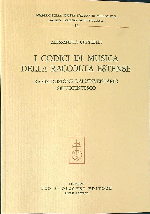 I codici di musica della raccolta Estense - Alessandra Chiarelli - copertina