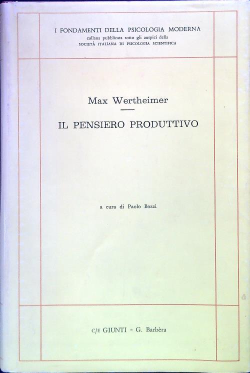 Il pensiero produttivo - Max Wertheimer - copertina