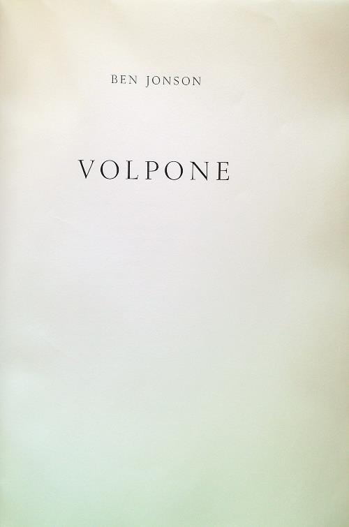 Volpone - Ben Jonson - copertina