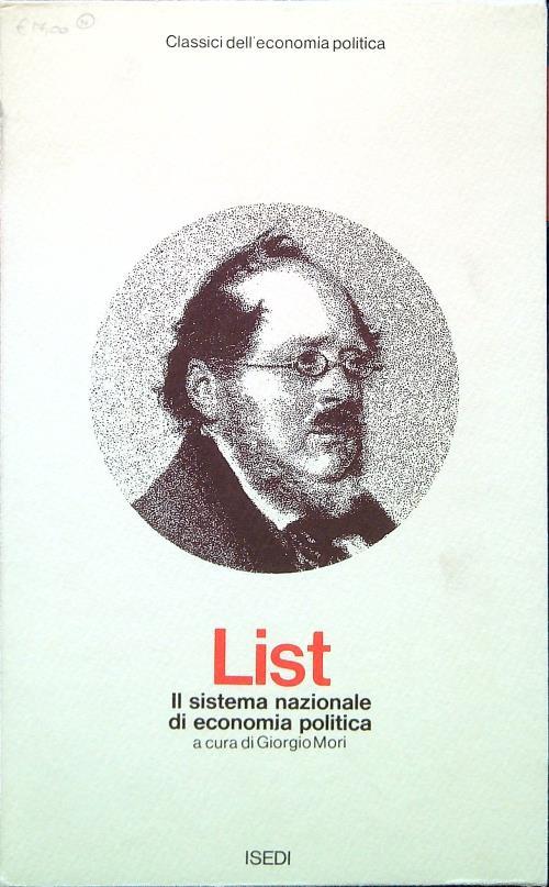 Il sistema nazionale di economia politica - Friedrich List - copertina