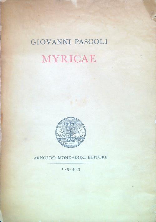 Myricae - Giovanni Pascoli - copertina