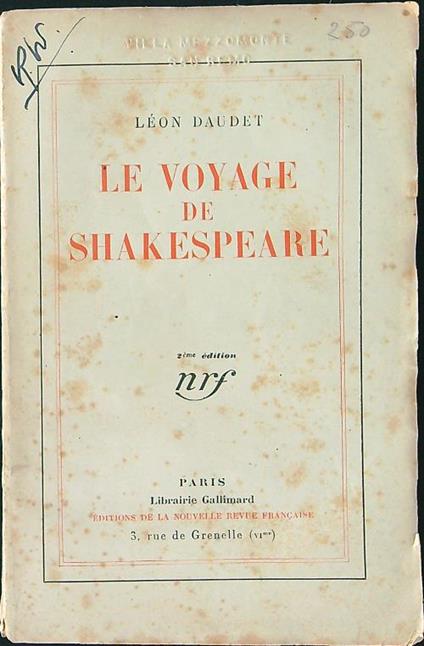 Le voyage de Shakespeare - Leon Daudet - copertina