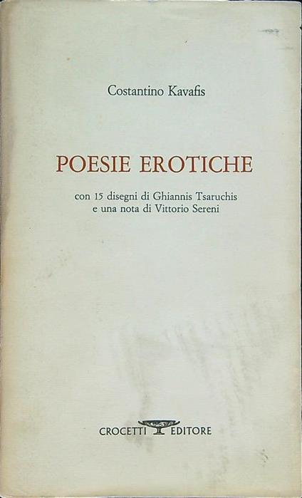 Poesie erotiche - Costantino Kavafis - copertina