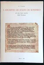 L' archivio di Stato di Sondrio ed altre fonti storiche della Provincia