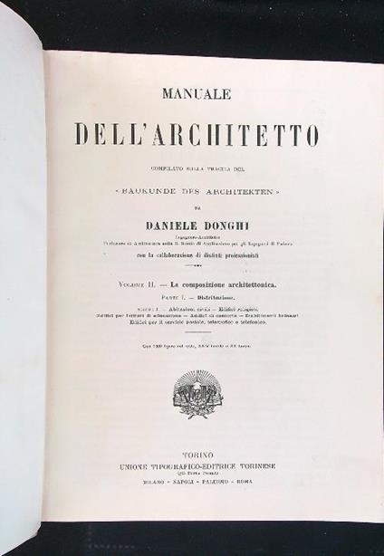 Manuale dell'architetto vol. II, parte 1, sezione I - Daniele Donghi - copertina