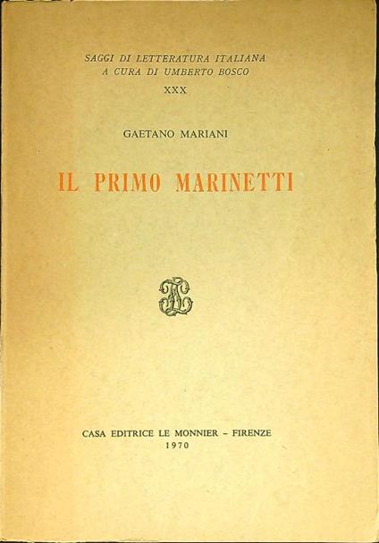 Il primo Marinetti - Gaetano Mariani - copertina