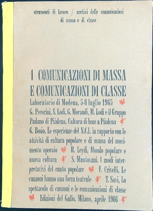 Strumenti di lavoro / Archivi delle comunicazioni di massa e di classe 1 - copertina