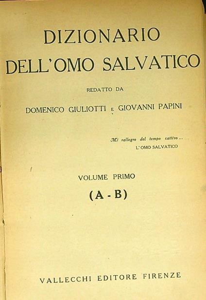 Dodici avvisi dell'omo salvatico vol. 1 - Domenico Giuliotti - copertina