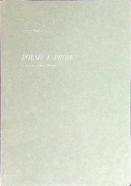 Poesie e prose - Ernesto Ragazzoni - copertina