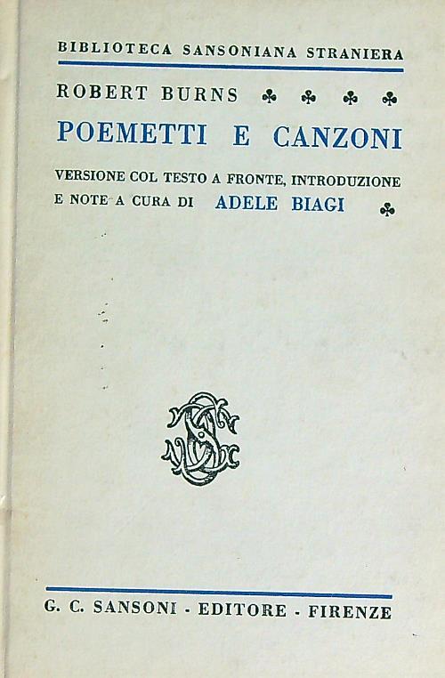 Poemetti e canzoni - copertina