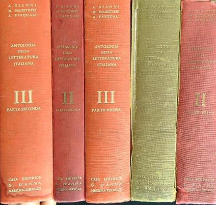Antologia della letteratura italiana. 5vv - copertina