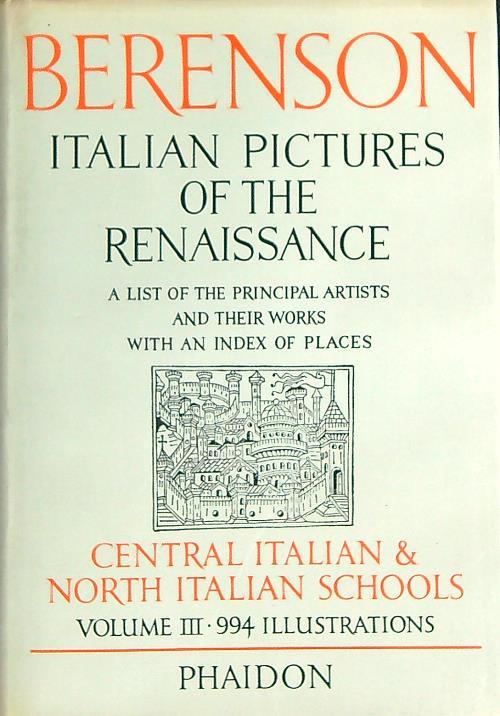 Berenson Italian pictures of the Renaissance - Bernard Berenson - copertina