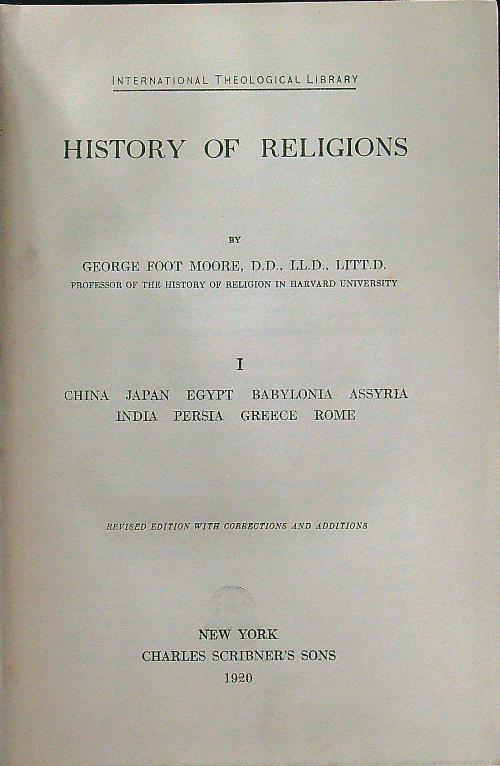 History of religions I - copertina