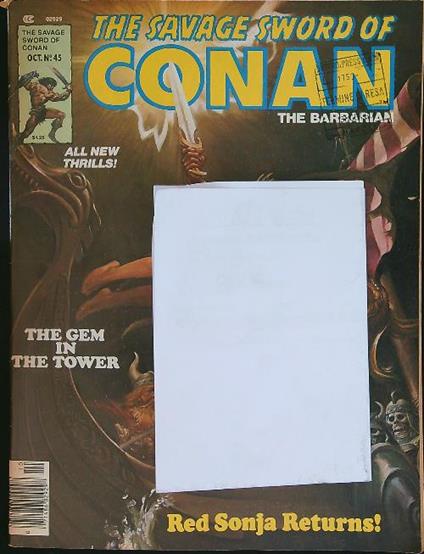 The savage sword of Conan The Barbarian Oct. n. 45 - copertina