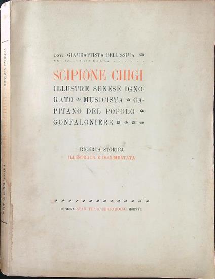 Scipione Chigi Ricerca storica - copertina