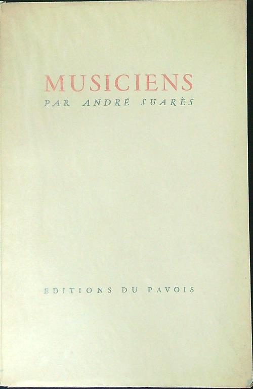 Musiciens - André Suares - copertina