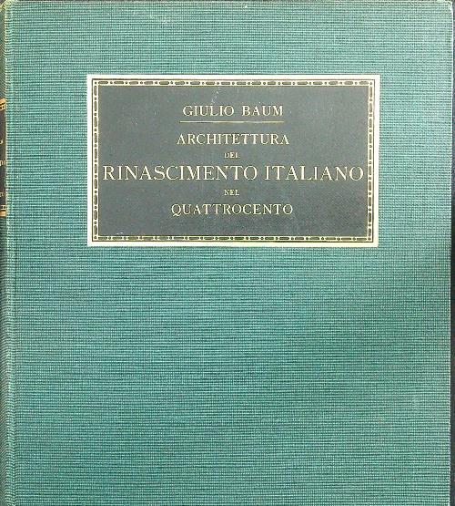 Architettura del rinascimento italiano nel quattrocento - copertina