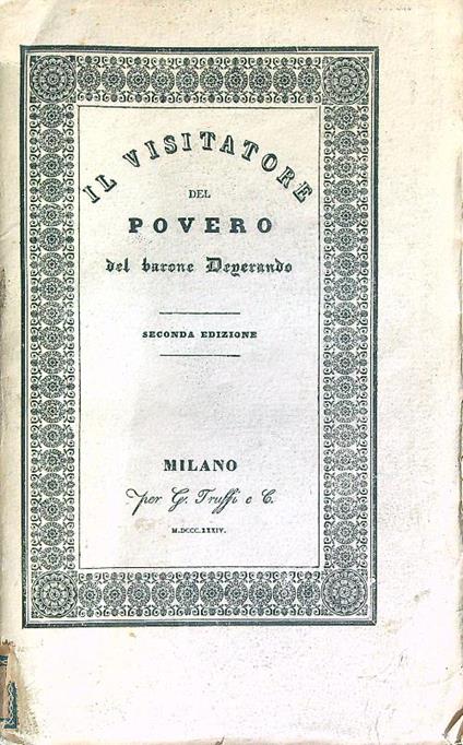 Il visitatore del povero del Barone Degerando. Seconda edizione - copertina