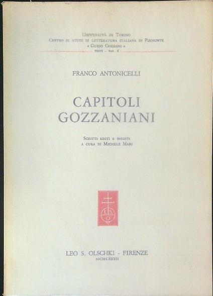 Capitoli Gozzaniani - Franco Antonicelli - copertina
