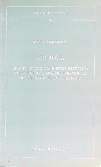 Lex regia - Fabrizio Lomonaco - copertina