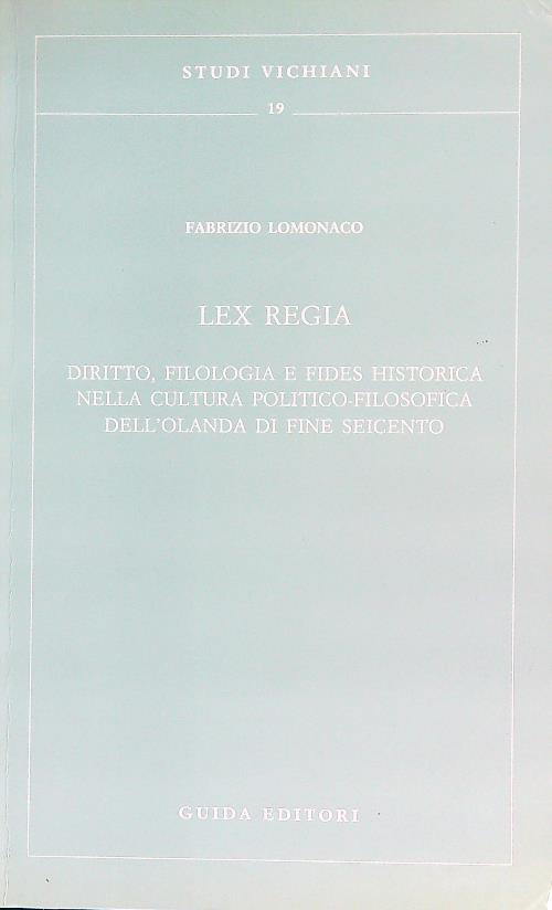 Lex regia - Fabrizio Lomonaco - copertina