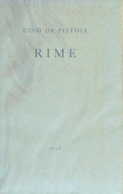 Rime - Cino Da Pistoia - copertina