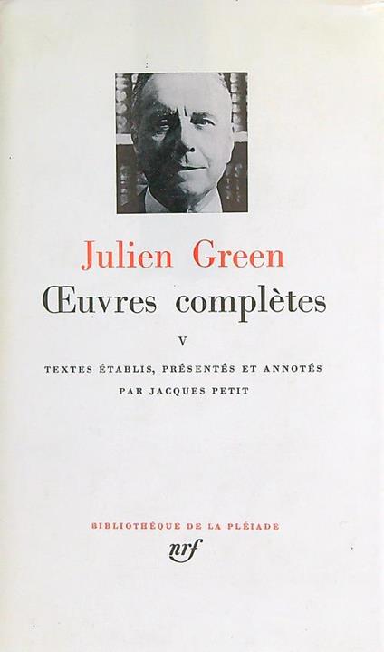 Oeuvres Completes. Vol V - Julien Green - copertina