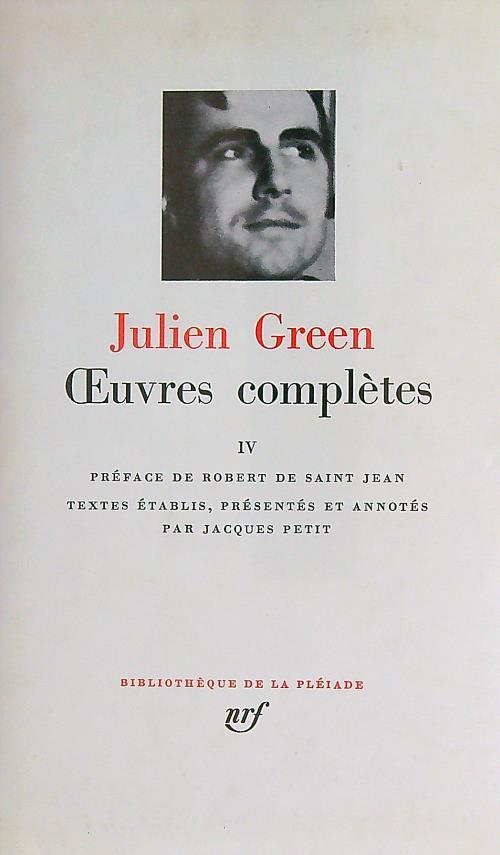 Oeuvres Completes. Vol IV - Julien Green - copertina