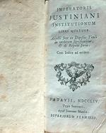 Imperatoris Justiniani Institutionum libri quatuor