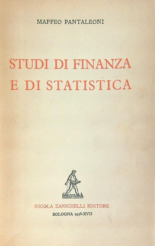 Studi di finanza e di Statistica - Maffeo Pantaleoni - copertina