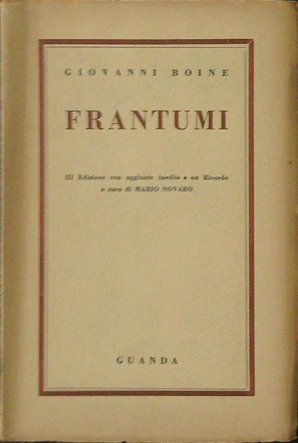 Frantumi - Giovanni Boine - copertina