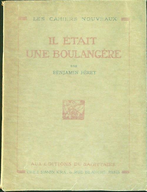 Il etait une boulangere - Benjamin Peret - copertina