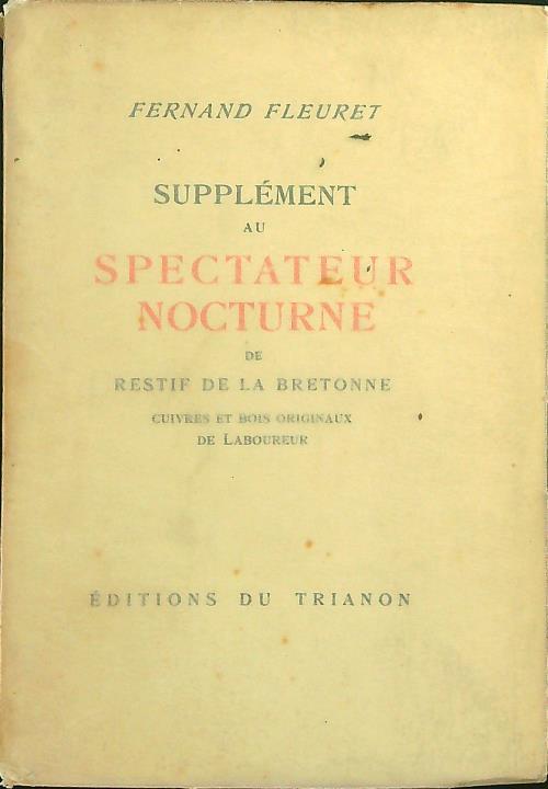 Supplement au spectateur nocturne - Fernand Fleuret - copertina