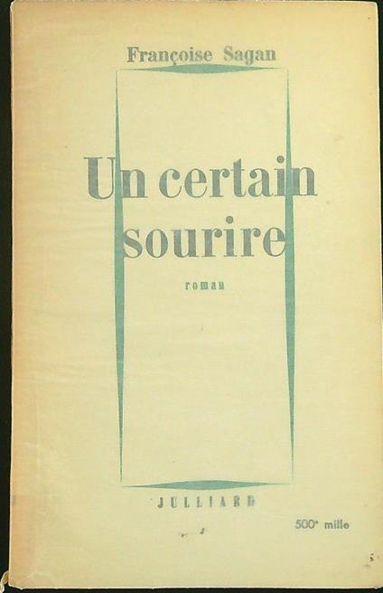 Un certain sourire - Francois Sagan - copertina