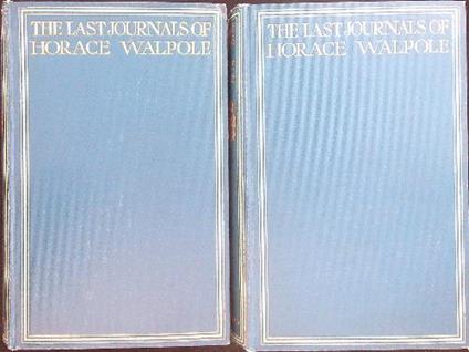 The last journals of Horace Walpole 2 vv - Francis Steuart - copertina