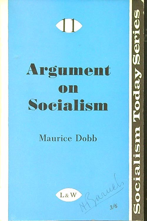 Argument on Socialism - Maurice Dobb - copertina