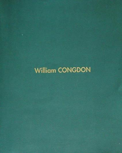 William Congdon - copertina