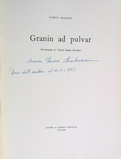 Granin ad pulvar - Dario Morani - copertina