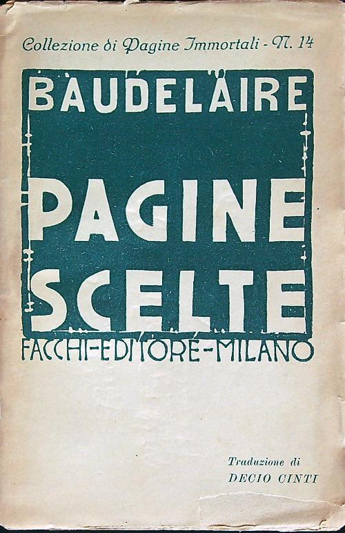 Pagine scelte - Charles Baudelaire - copertina