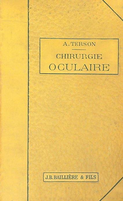 Chirurgie Oculaire - Albert Terson - copertina