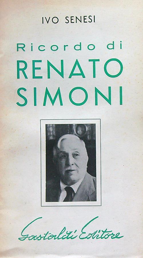 Ricordo di Renato Simoni - Ivo Senesi - copertina