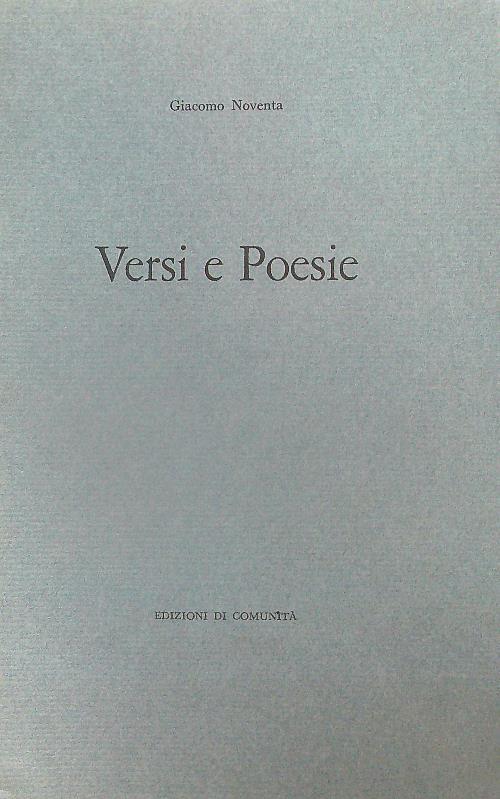 Versi e Poesie - Giacomo Noventa - copertina