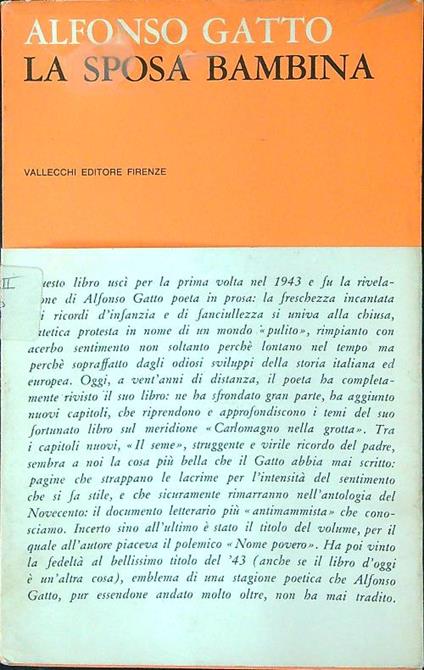 La sposa bambina - Alfonso Gatto - copertina