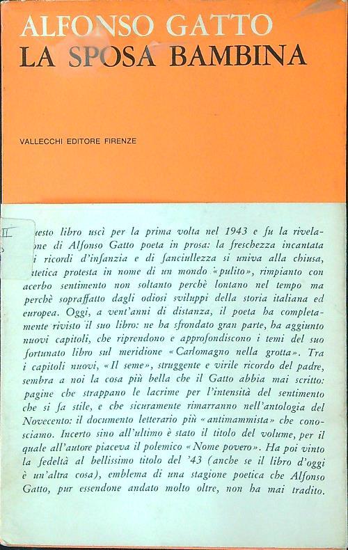 La sposa bambina - Alfonso Gatto - copertina